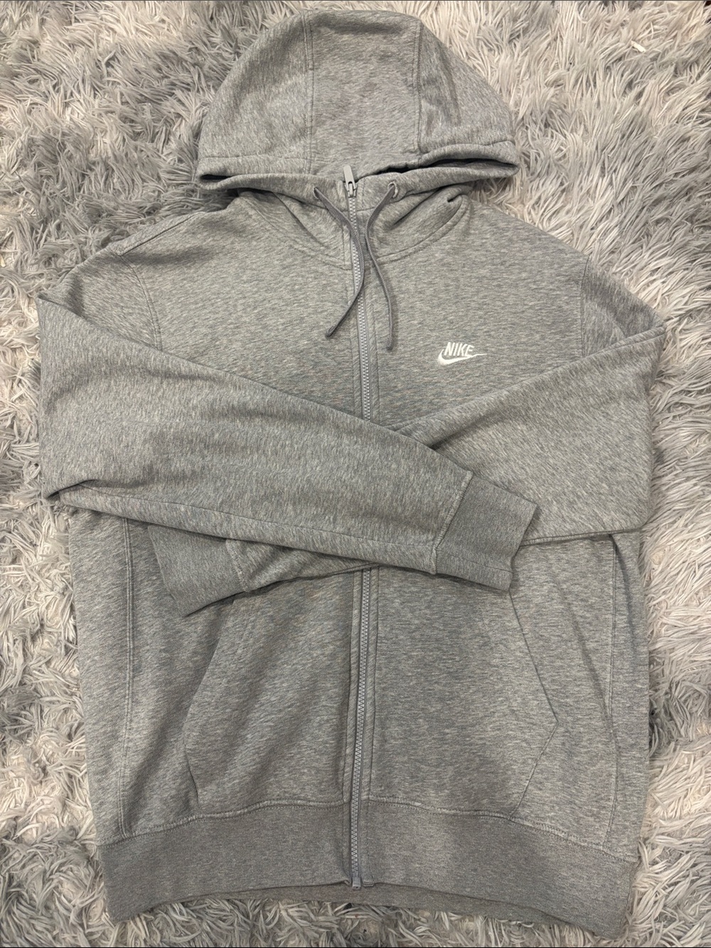 Nike Men's Light Gray Full-Zip Hoodie Jacket